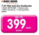 Black & Decker 7.2V Wet And Dry Dustbuster WD7125QW