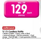 Mellerware 1.7L Cordless Kettle CJ100W