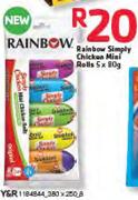 Rainbow Simply Chicken Mini Rolls-5x80g