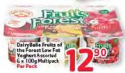 Dairy Belle Fruits Of The Forest Low Fat Yoghurt Assorted Assorted-6x100g Multipack Per Pack