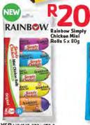 Rainbow Simply Chicken Mini Rolls-5x80G