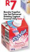 Bonnita YogoFun Low Fat Flavoured Drinking Yoghurt Assorted-350G