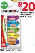 Rainbow Simply Chicken Mini Rolls-5x80g