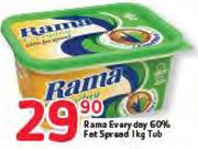 Rama Every day 60% Fat Spread-1kg Tub