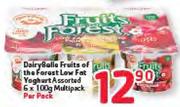 Dairy Belle Fruits Of The Forest Low Fat Yoghurt Assorted-6x100g Multipack Per Pack