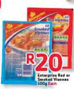 Enterprise Red Or Smoked Viennas-500g Each