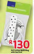 Pnp 3 Way Multi Plug With 5m Cord