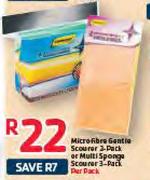 Goldenmart Micro Fibre Gentle Scourer 2-Pack Or Multi Sponge Scourer 3-Pack-Per Pack