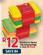 Kitchen Or Nylon Cleaning Sponge 4 Pack-Per Pack