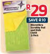 Goldenmart Micro Fibre Scrubby Pad And Dish Cloth 2 Pack