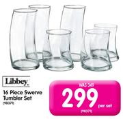 Libbey 16 Piece Swerve Tumbler Set
