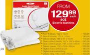SCE Electric Blankets Dual-Control Double 187 x 140 x 40cm-Each