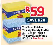 30-Pack Thick N Thirsty Handy Cloths Or Thick N Thirsty 50-Pack Supa Wipes