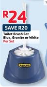 Addis Toilet Brush Set Blue, Granite Or White-Per Set