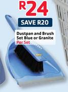 Addis Dustpan And Brush Set Blue Or Granite-Per Set
