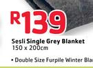 Sesli Single Grey Blanket-150x200cm