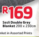Sesli Double Grey Blanket-200x230cm