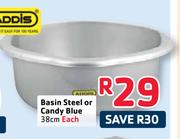 Addis Basin Steel Or Candy Blue-38cm Each