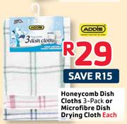 Addis Honeycomb Dish Cloths-3-Pack Or Microfibre Dish Drying Cloth Each