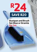 Addis-Dustpan And Brush Set Blue Or Granite-Per Set