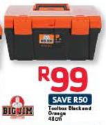 Big Jim 48cm Toolbox Black And Orange