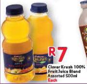 Clover Krush 100% Fruit Juice Blend Assorted-500ml Each