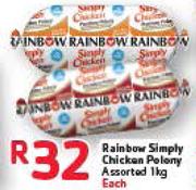 Rainbow Simply Chicken Polony Assorted-1kg Each