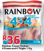 Rainbow Frozen Chicken 4 Drums And 4 Thighs-1.5kg