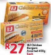 I&J Chicken Burgers Assorted-400g Each