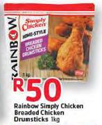 Rainbow Simply Chicken Breaded Chicken Drumsticks-1kg