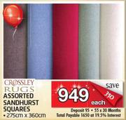 Crossley Rugs Assorted Sandhurst Squares-275cmx360cm Each