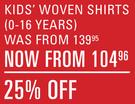 Kids Woven Shirts(0-16 Years)