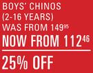 Boys Chinos(2-16 Years)