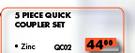 5 Piece Coupler Set Zinc Q002