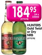 Hunters Gold Twist Or Dry NRB-24x330ml