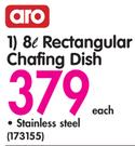 Aro 8L Rectangular Stainless Steel Chafing Dish