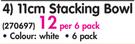 Aro 11cm Stacking Bowl-Per 6 Pack