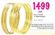 9ct Gold 'C' Shaped Bangles-4mm Each