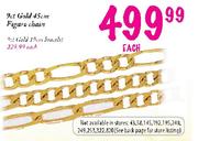 9ct Gold 45cm Figaro Chain-Each