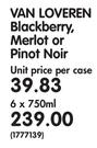 Van Loveren Blackberry, Merlot or Pinot Noir-6 x 750ml