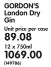 Gordon's London Dry Gin-12 x 750ml