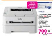 Brother 2130 Mono Laser Printer Plus Toner-Per Bundle