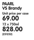 Paarl VS Brandy-12x750ml