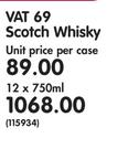 Vat 69 Scotch Whisky-12x750ml