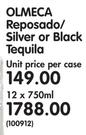 Olmeca Reposado/Silver Or Black Tequila-12x750ml