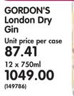 Gordon's London Dry Gin-12x750ml