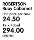 Robertson Ruby Cabernet-12x750ml