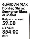 Guardian Peak Frontier,Shiraz,Sauvignon Blanc Or Merlot-6x750ml