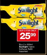 Sunlight Fabric Softener Refill Assorted-2x500ml