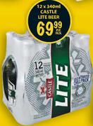 Castle Lite Beer-12x340ml Per Pack